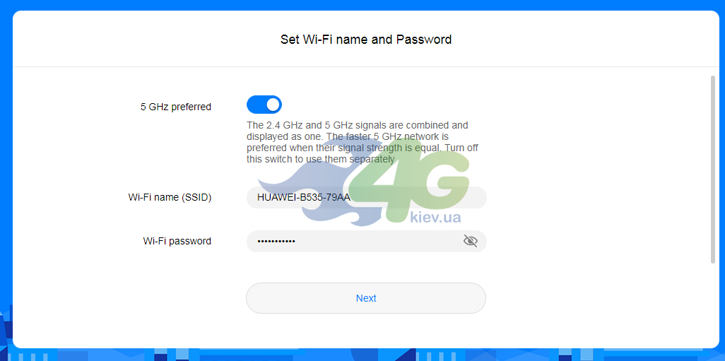 Зміна назви WiFi мережі та пароля в Huawei B535