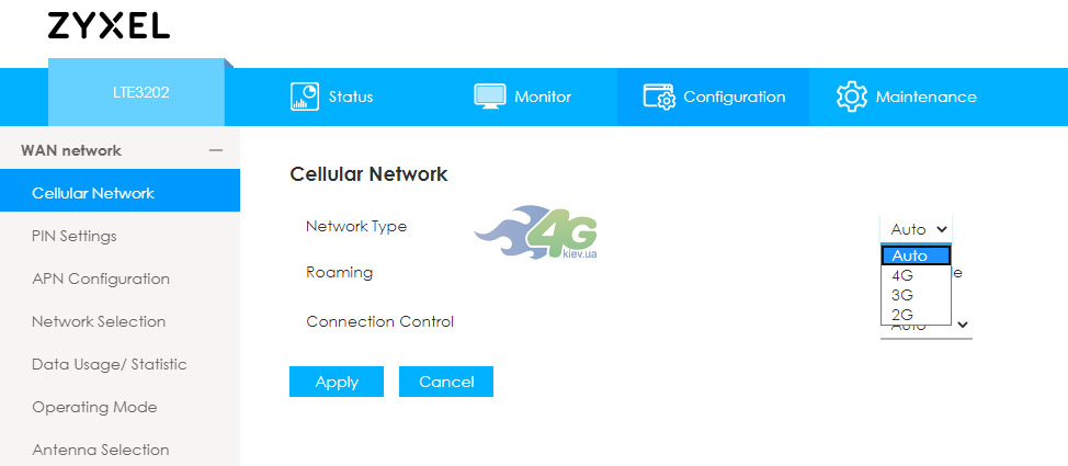 Конфігурація ZyXel LTE3202-M430