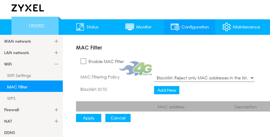 WiFi MAC-фільтр