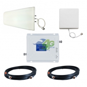 Комплект усиления сигнала GSM / 3G / 4G LTE 1800/2100 МГц с усилителем Lintratek KW20C-DW (мобильная связь + 3G и 4G интернет)